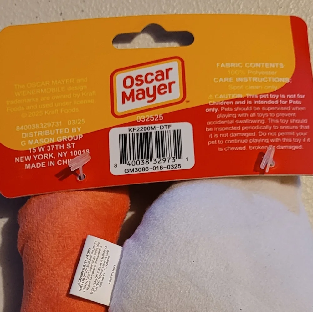 Plush Eggs And Bacon Catnip Toys Oscar Mayer Cat- White And Yellow, Pink and Red